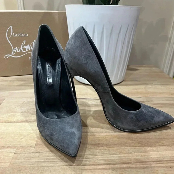 Casadei Blade Grey SUEDE Pumps size  8.5 - Picture 8 of 11